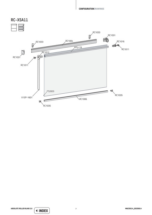 Coulisse Configuration Drawing For Absolute Roller Blind Page 6 7