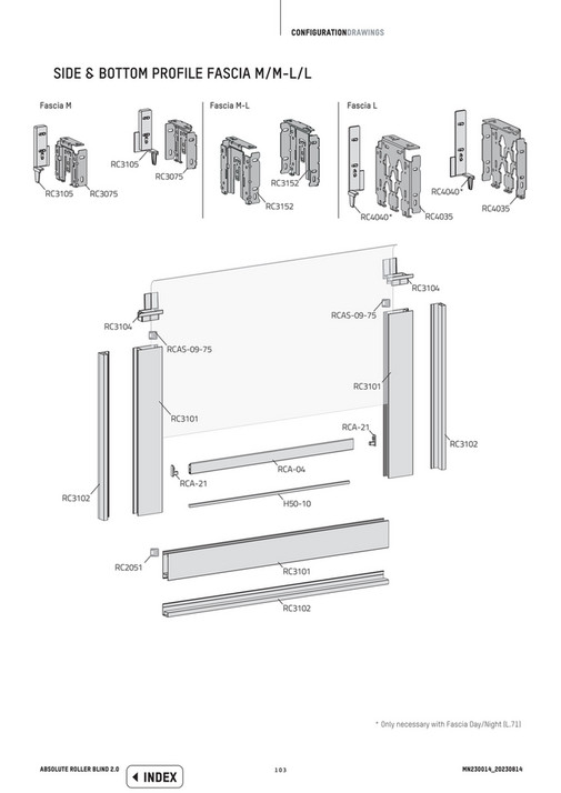 Coulisse Configuration Drawing For Absolute Roller Blind Page 102 103