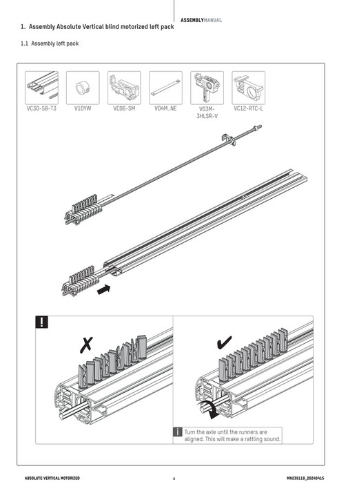 Coulisse - Manual Assembly Vertical Absolute Motorized - EN - Page 4-5