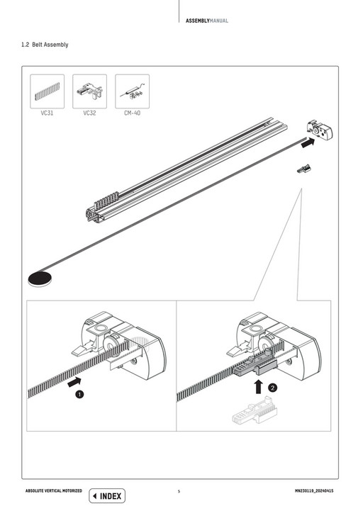 Coulisse - Manual Assembly Vertical Absolute Motorized - EN - Page 4-5