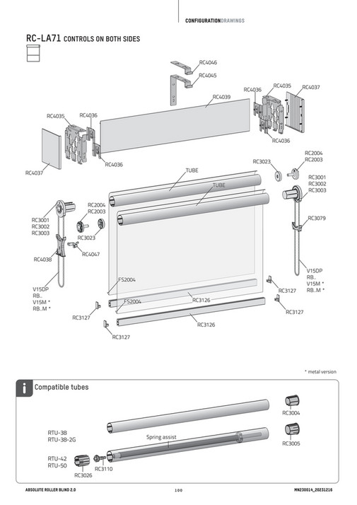 Coulisse - Configuration drawing for Absolute Roller Blind - Page 100-101