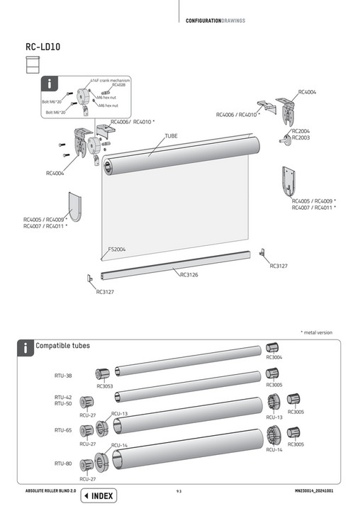 Coulisse - Configuration drawing for Absolute Roller Blind - Page 92-93