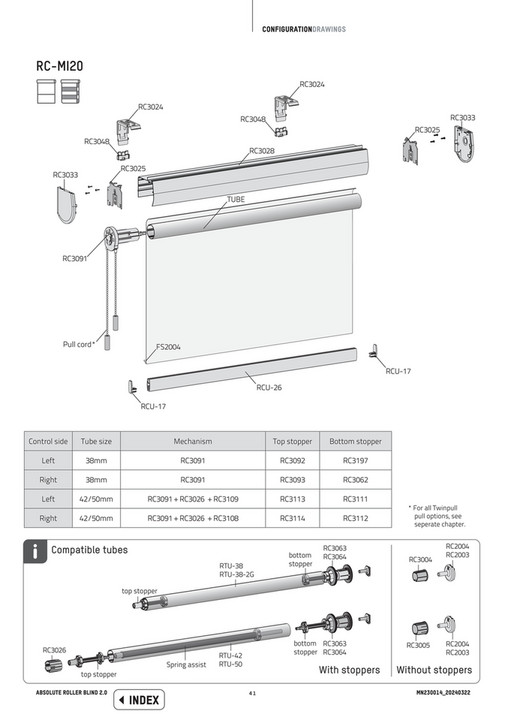 Coulisse - Configuration drawing for Absolute Roller Blind - Page 40-41