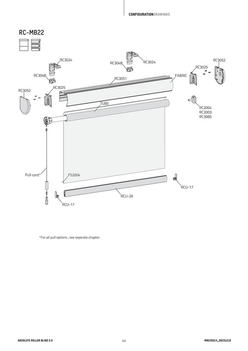 Coulisse - Configuration drawing for Absolute Roller Blind - Page 52-53