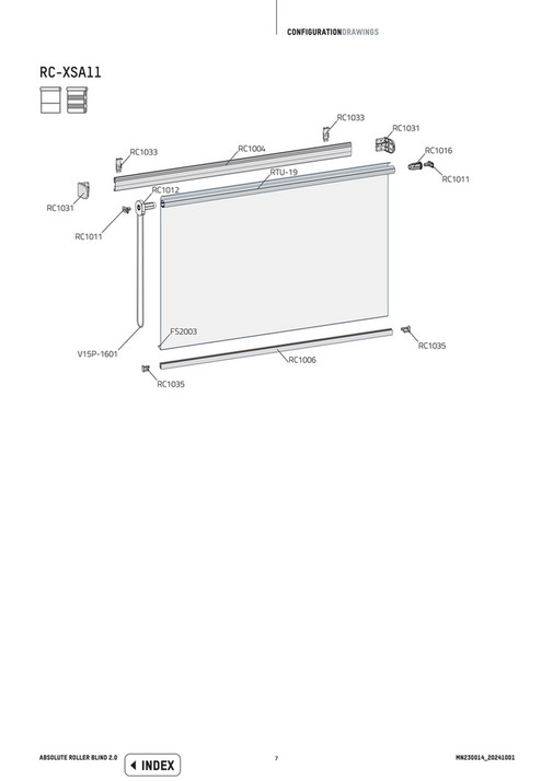 Coulisse Configuration drawing for Absolute Roller Blind Page 67