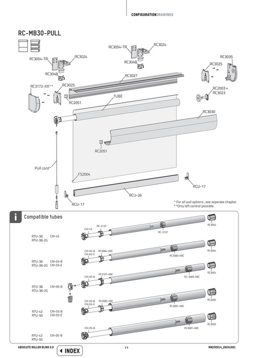 Coulisse Configuration drawing for Absolute Roller Blind Page 5859