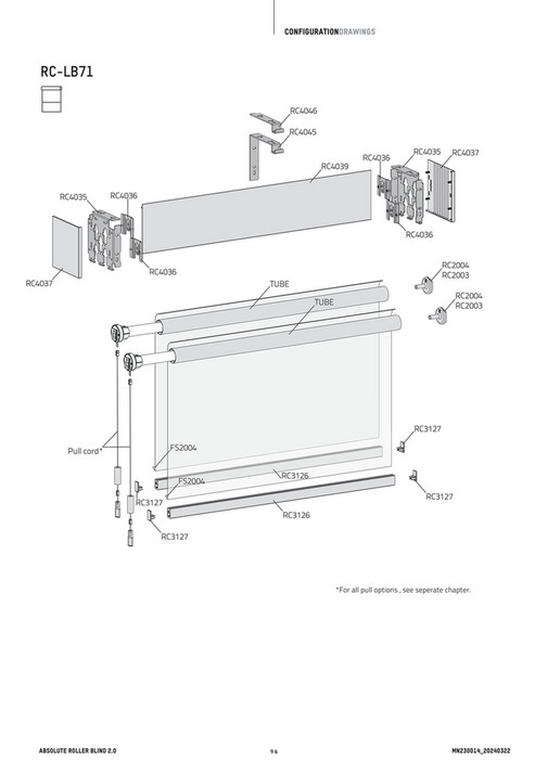 Coulisse - Configuration drawing for Absolute Roller Blind - Page 96-97